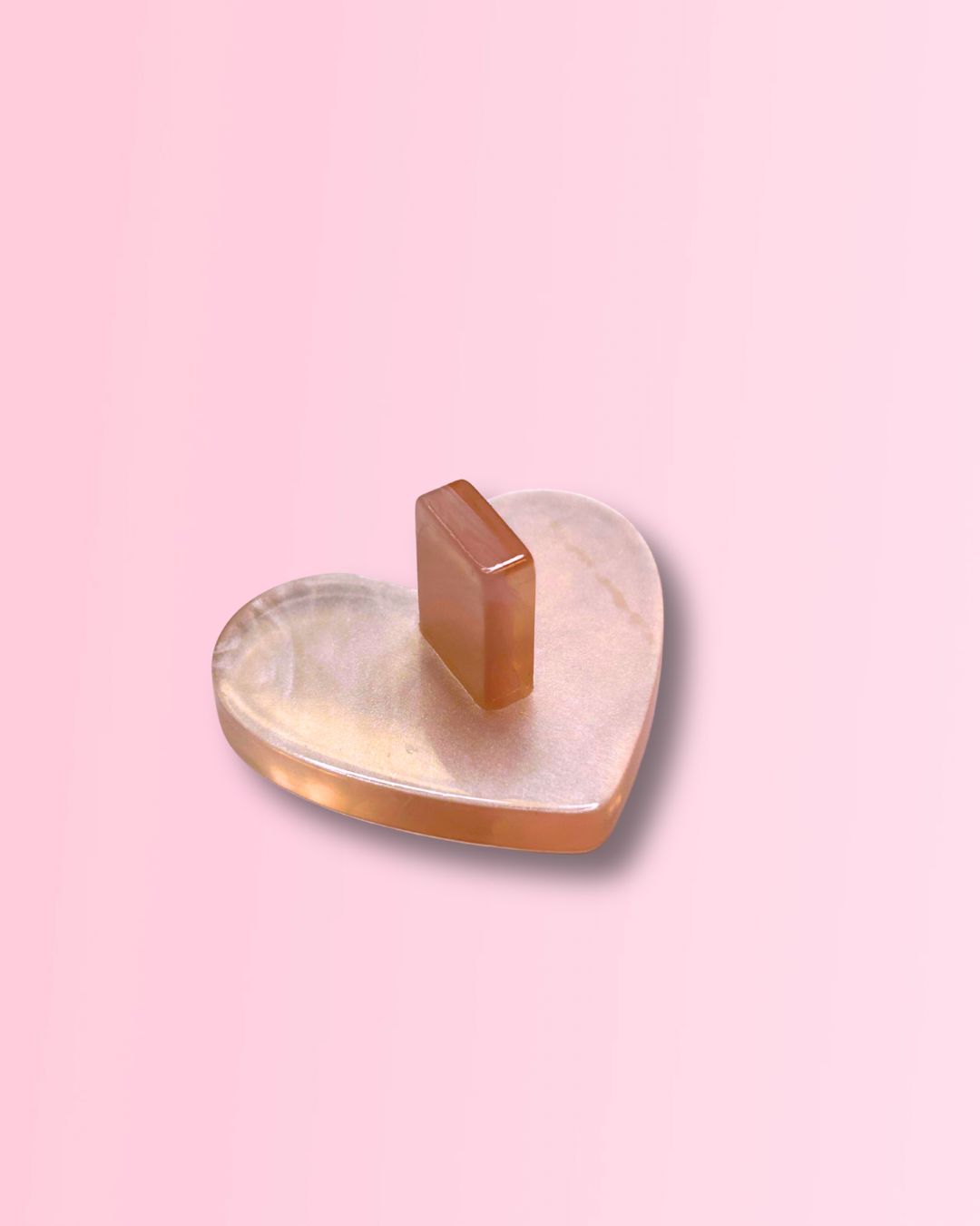 Pink Pearl Heart Nail Stand