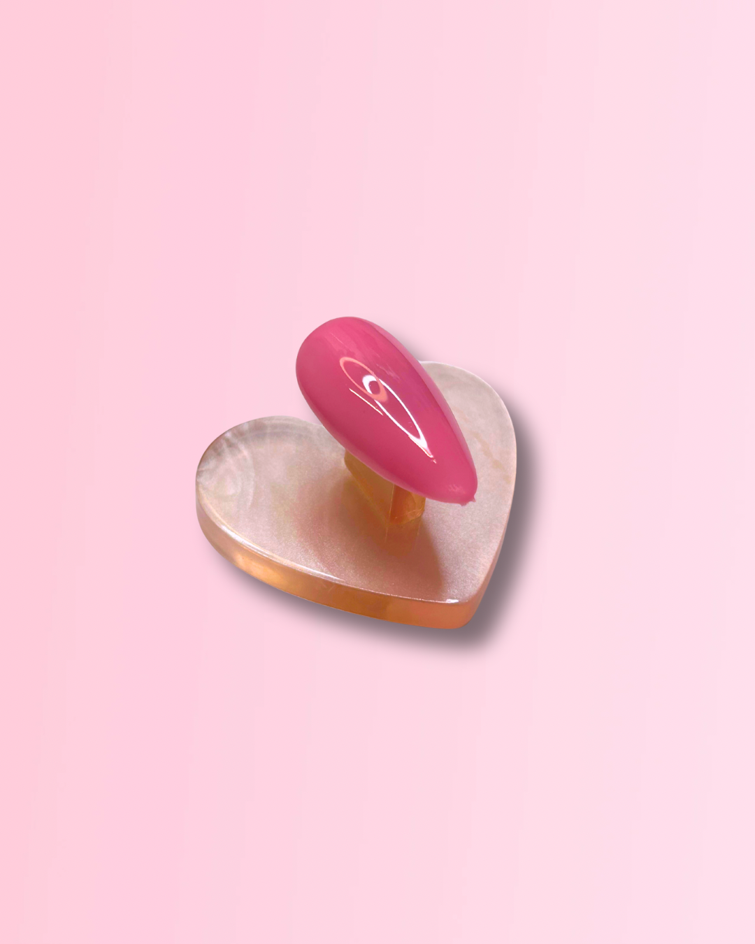 Pink Pearl Heart Nail Stand