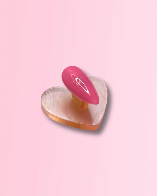 Pink Pearl Heart Nail Stand